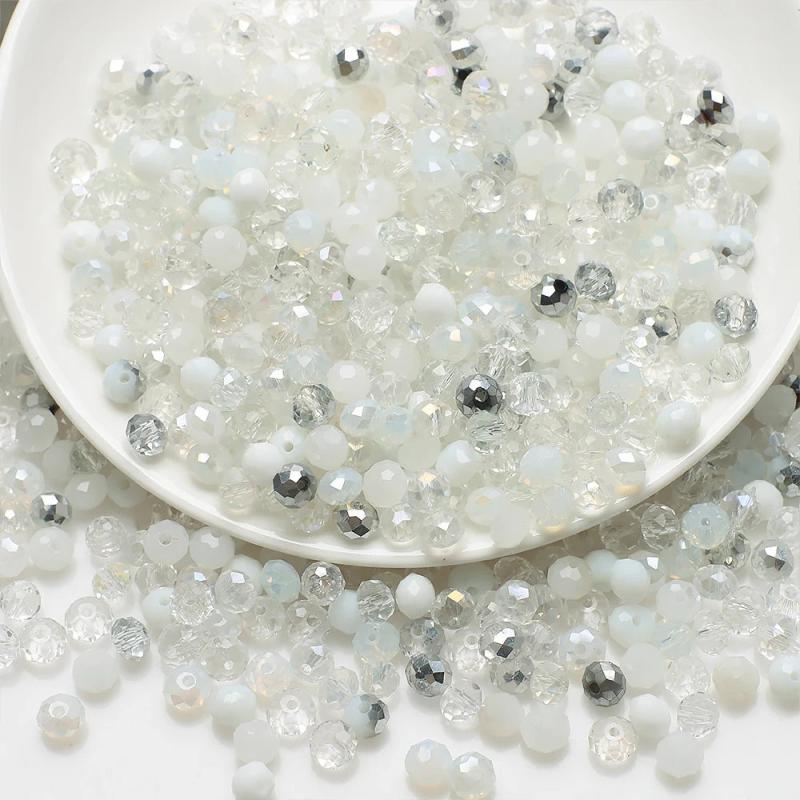 Mixed Glass Rondelle Beads for Jewelry Making DIY