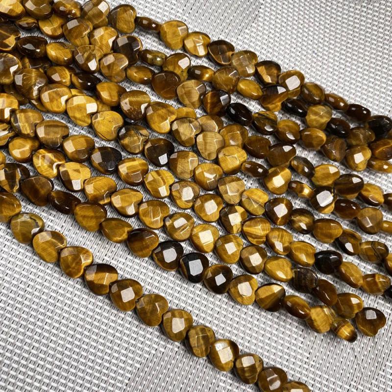 Heart Shape Faceted Natural Stone Beads for Jewelry Making DIY