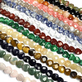 Heart Shape Faceted Natural Stone Beads for Jewelry Making DIY