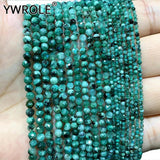 Natural Green Labradorite Faceted Round Spacer Beads 2/3/4MM