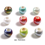 7mm-6mm Ceramic Beads Round At Random Plating Loose Spacer Beads