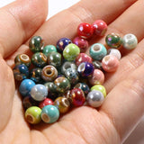 7mm-6mm Ceramic Beads Round At Random Plating Loose Spacer Beads