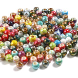 7mm-6mm Ceramic Beads Round At Random Plating Loose Spacer Beads