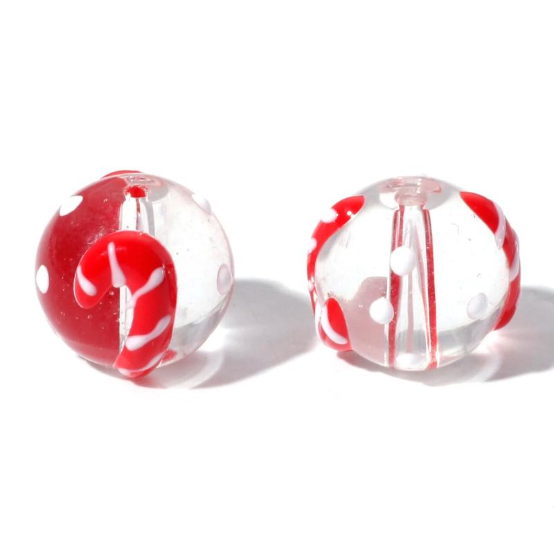 5PCs Christmas Lampwork Glass Beads Multicolor Xmas Tree Snowman Enamel DIY