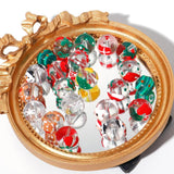 5PCs Christmas Lampwork Glass Beads Multicolor Xmas Tree Snowman Enamel DIY