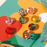 5PCs Christmas Lampwork Glass Beads Multicolor Xmas Tree Snowman Enamel DIY