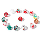 5PCs Christmas Lampwork Glass Beads Multicolor Xmas Tree Snowman Enamel DIY