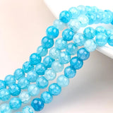 45Pcs 8mm Crackle Stone Glass Round Spacer Beads DIY Jewelry Making Charms