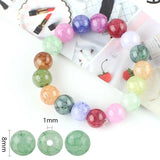 45Pcs 8mm Crackle Stone Glass Round Spacer Beads DIY Jewelry Making Charms