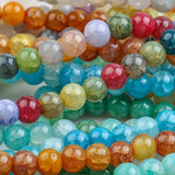 45Pcs 8mm Crackle Stone Glass Round Spacer Beads DIY Jewelry Making Charms
