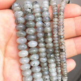 Grey Labradorite Rondelle Stone Beads 15''