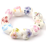 20pcs 12x13mm Heart Flower Ceramic Loose Beads for DIY Jewelry Making