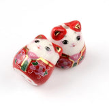 16x18mm Ceramic Beads Lucky Cat DIY Jewelry Making
