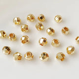 20pcs 18K Plated Metal Spacer Beads Faceted Round Rondelle Loose Beads
