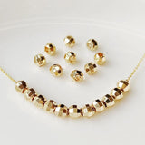 20pcs 18K Plated Metal Spacer Beads Faceted Round Rondelle Loose Beads