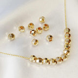 20pcs 18K Plated Metal Spacer Beads Faceted Round Rondelle Loose Beads