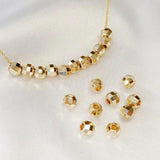 20pcs 18K Plated Metal Spacer Beads Faceted Round Rondelle Loose Beads