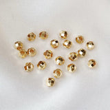 20pcs 18K Plated Metal Spacer Beads Faceted Round Rondelle Loose Beads