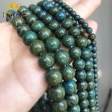 Dark Green Sea Sediment Stone Beads Round 15'' Strands