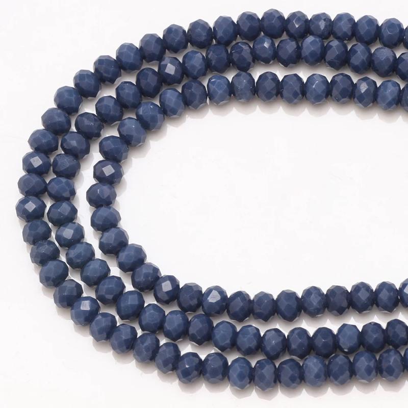 360Pcs 4mm Briolette 5040 Rondelle Faceted Crystal Glass Round Beads
