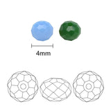 360Pcs 4mm Briolette 5040 Rondelle Faceted Crystal Glass Round Beads