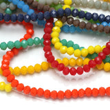 360Pcs 4mm Briolette 5040 Rondelle Faceted Crystal Glass Round Beads