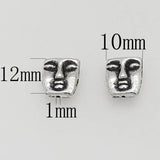 20pcs Poker Face Loose Beads Charms Antique Silver Metal Spacer DIY Jewelry