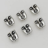 20pcs Poker Face Loose Beads Charms Antique Silver Metal Spacer DIY Jewelry
