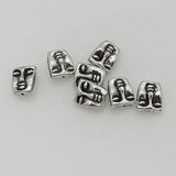 20pcs Poker Face Loose Beads Charms Antique Silver Metal Spacer DIY Jewelry