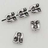 20pcs Poker Face Loose Beads Charms Antique Silver Metal Spacer DIY Jewelry