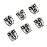 20pcs Poker Face Loose Beads Charms Antique Silver Metal Spacer DIY Jewelry