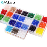 4mm Multicolor Glass Seed Beads Set - Rhombus Beads for DIY Jewelry Making