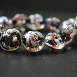 20pcs 16mm Lampwork Glass Flower Flat Beads for Jewelry Making