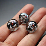 20pcs 16mm Lampwork Glass Flower Flat Beads for Jewelry Making