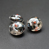 20pcs 16mm Lampwork Glass Flower Flat Beads for Jewelry Making