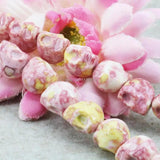 Pink Multicolor Riverstones Skull Loose Beads 12mm for DIY Jewelry Making