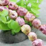 Pink Multicolor Riverstones Skull Loose Beads 12mm for DIY Jewelry Making