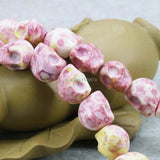 Pink Multicolor Riverstones Skull Loose Beads 12mm for DIY Jewelry Making