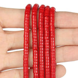 Red Coral Jade Rondelle Beads 4x2mm for DIY Bracelet 15''