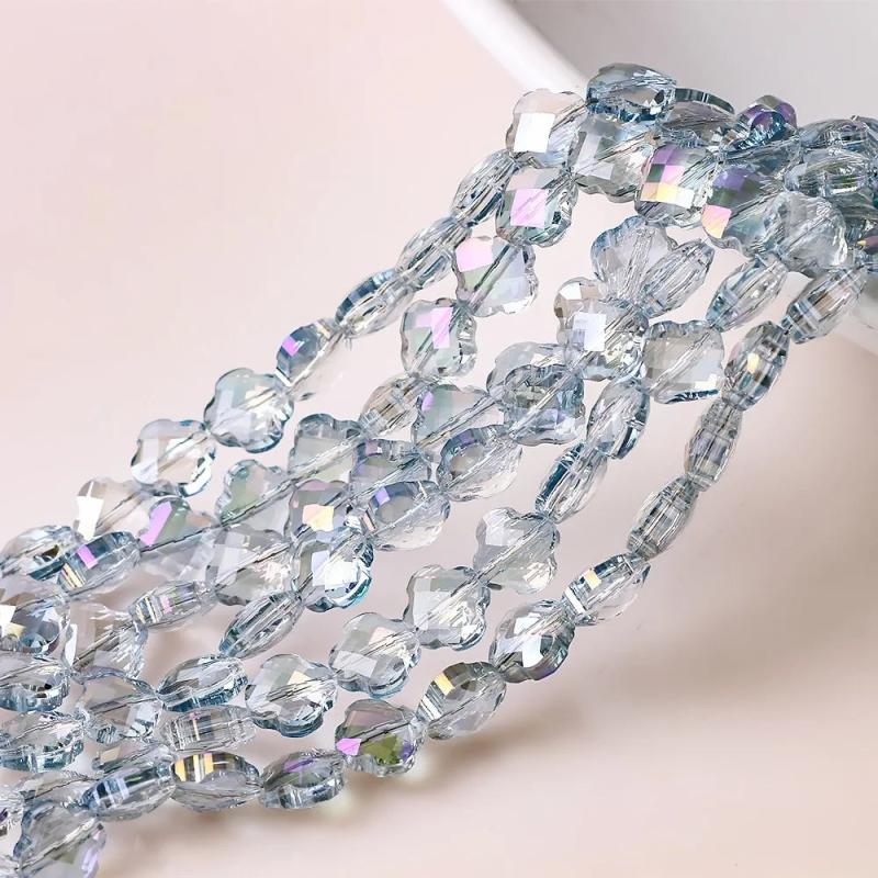 Glass Petal Beads Crystal Cross Pendants For Jewelry Making