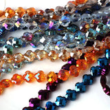 Glass Petal Beads Crystal Cross Pendants For Jewelry Making