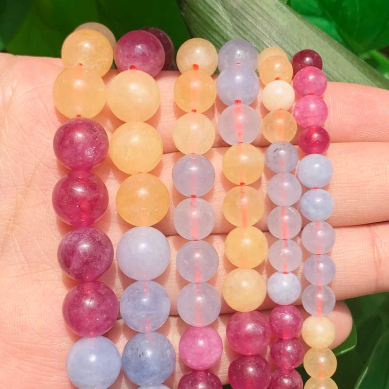 Natural Round Stone Beads for Jewelry Making DIY Bracelet Charms