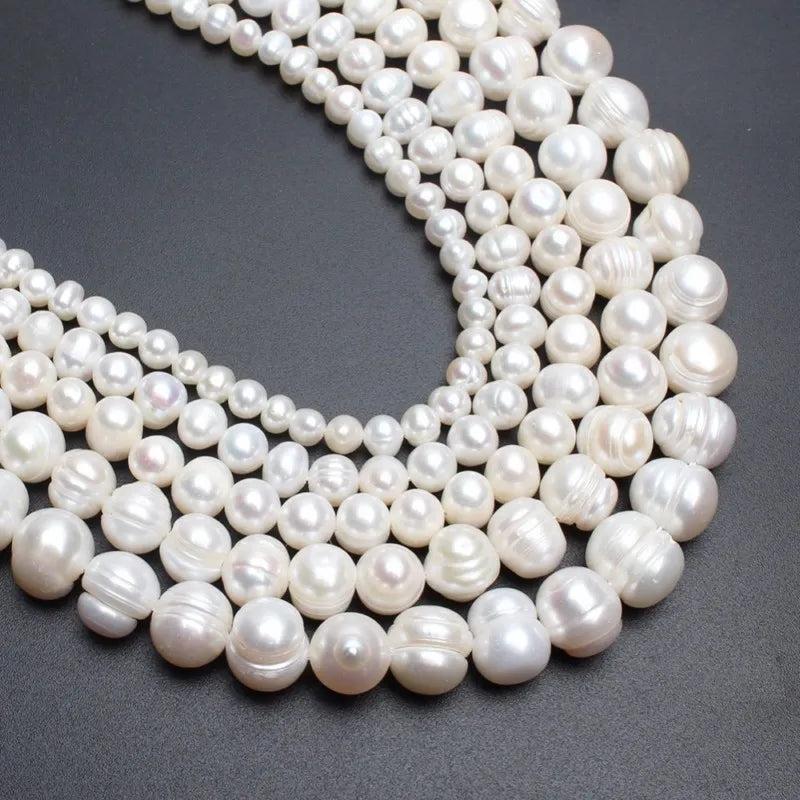 Natural Freshwater Pearl Round Beads 4-11mm Strand