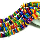 Colorful Shell Beads Flat Round Shape DIY Bracelet 6-8mm