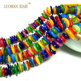 Colorful Shell Beads Flat Round Shape DIY Bracelet 6-8mm
