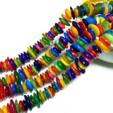 Colorful Shell Beads Flat Round Shape DIY Bracelet 6-8mm