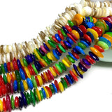 Colorful Shell Beads Flat Round Shape DIY Bracelet 6-8mm