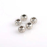 Round Big Hole Tibetan Silver Alloy Spacer Beads 7x5.5mm 50Pcs