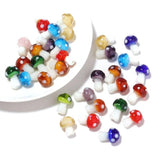 10pcs Lampwork Glass Mushroom Beads Colorful Loose Beads for Jewelry Making DIY