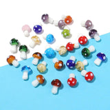 10pcs Lampwork Glass Mushroom Beads Colorful Loose Beads for Jewelry Making DIY